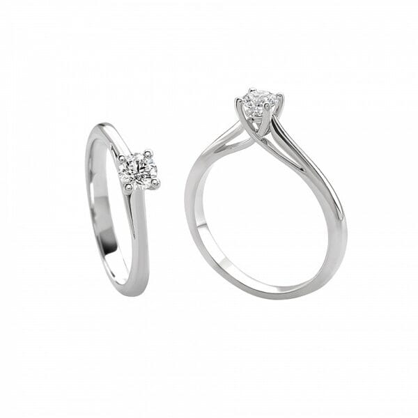 Anello Solitario Giorgio Visconti In Oro Bianco E Diamanti