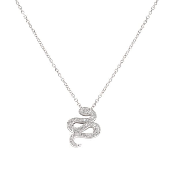 Collana Da Donna Serpente Zirconi Bianchi Amen