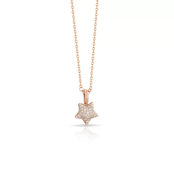 Collana Stella Oro Rosa Zirconi Bianchi Sogni
