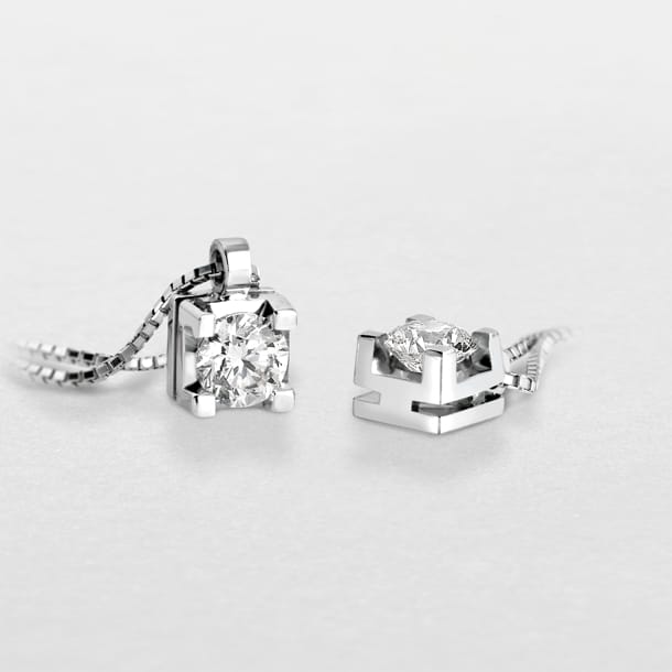 Girocollo Solitario In Oro E Diamante Giorgio Visconti