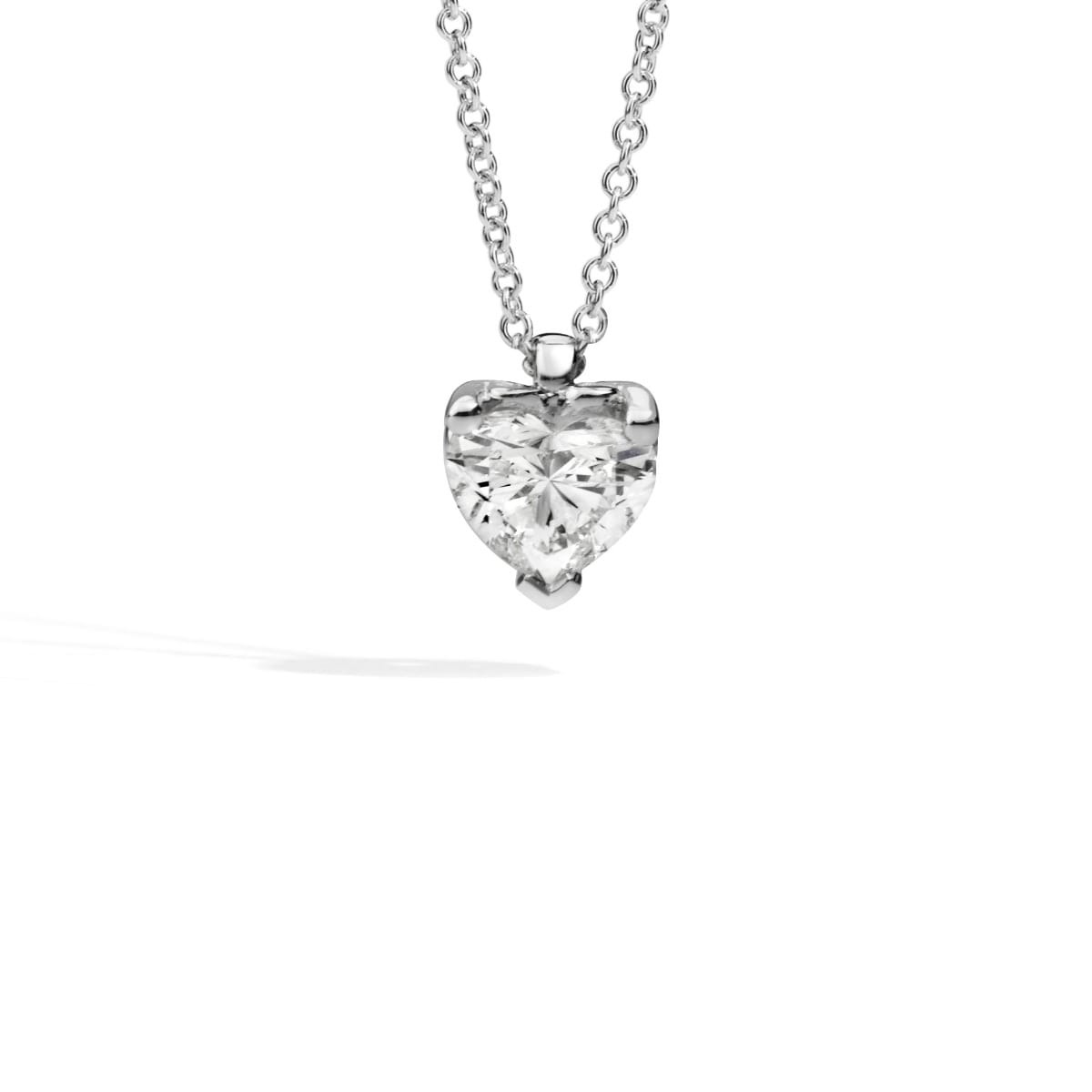 Collana Recarlo In Oro Bianco E Diamante Taglio Cuore