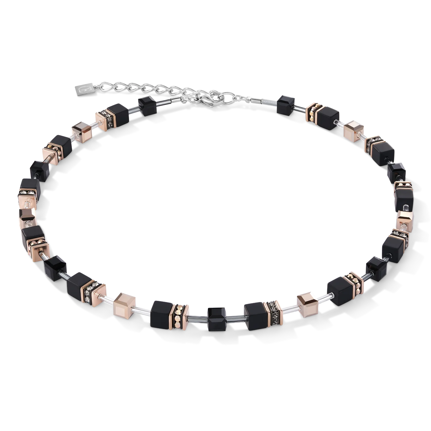 Collana Da Donna Geocube Iconic Onice Nero-oro Rosé