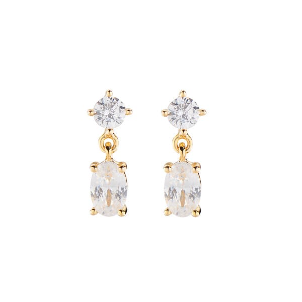 orecchini da donna princess con zircone bianco ovale amen EOVGB