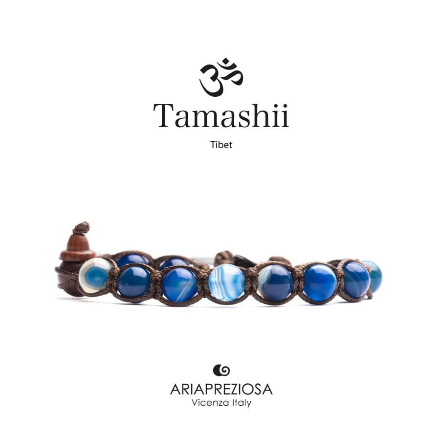 bracciale tamashii agata blu striata BHS900-141