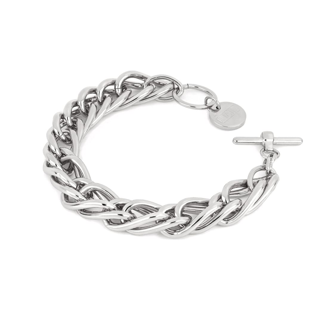 bracciale da donna in bronzo argentato con catena spiga unoaerre 1867