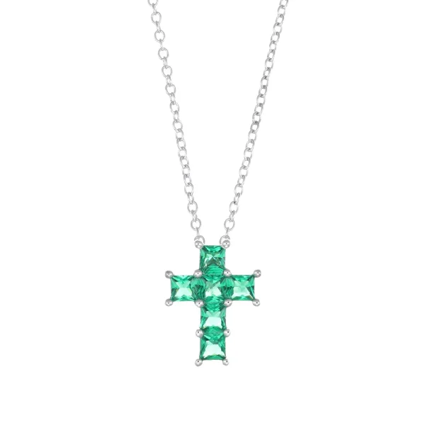 Collana Croce Smeraldo Amen