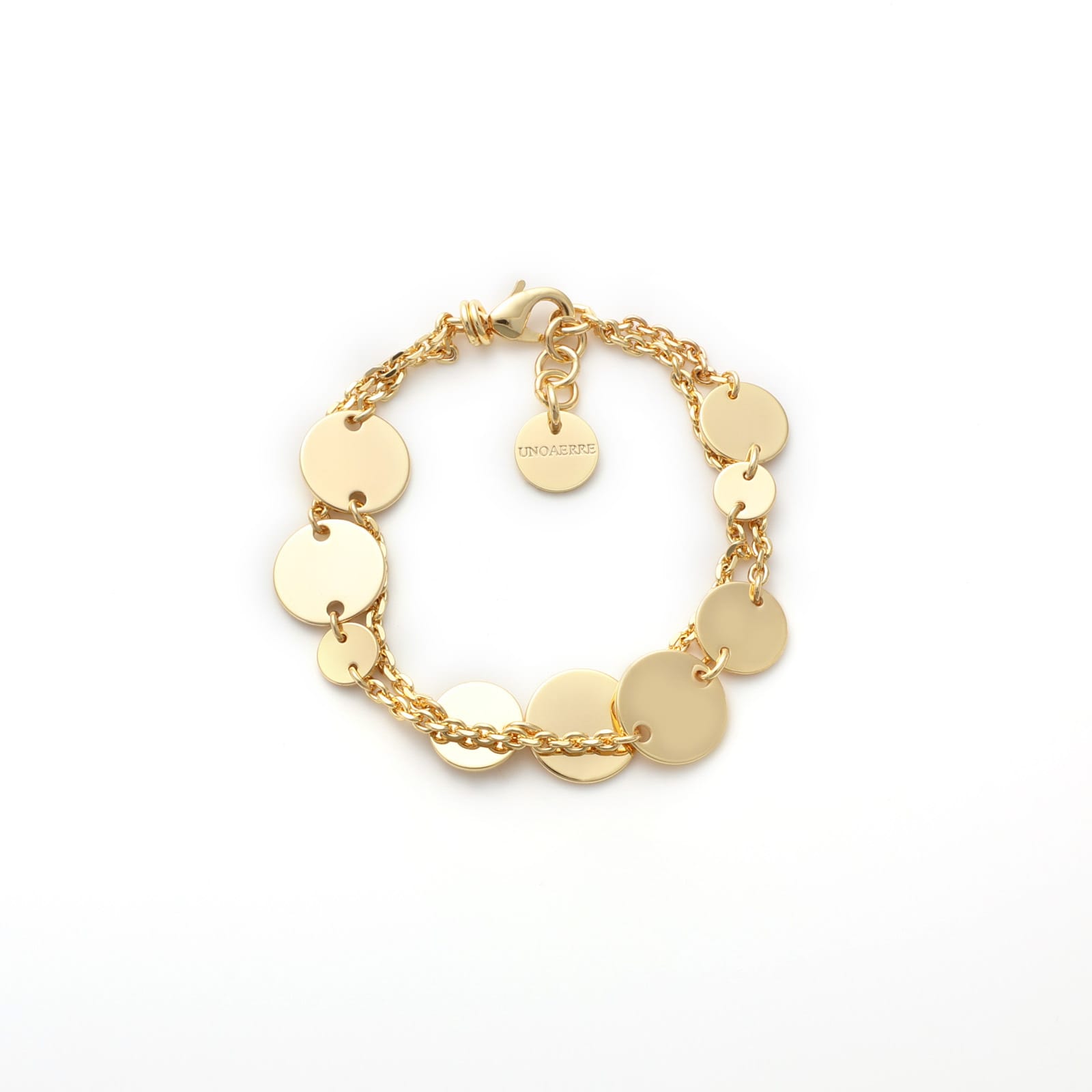 bracciale da donna con medagliette dorate unoaerre 2584