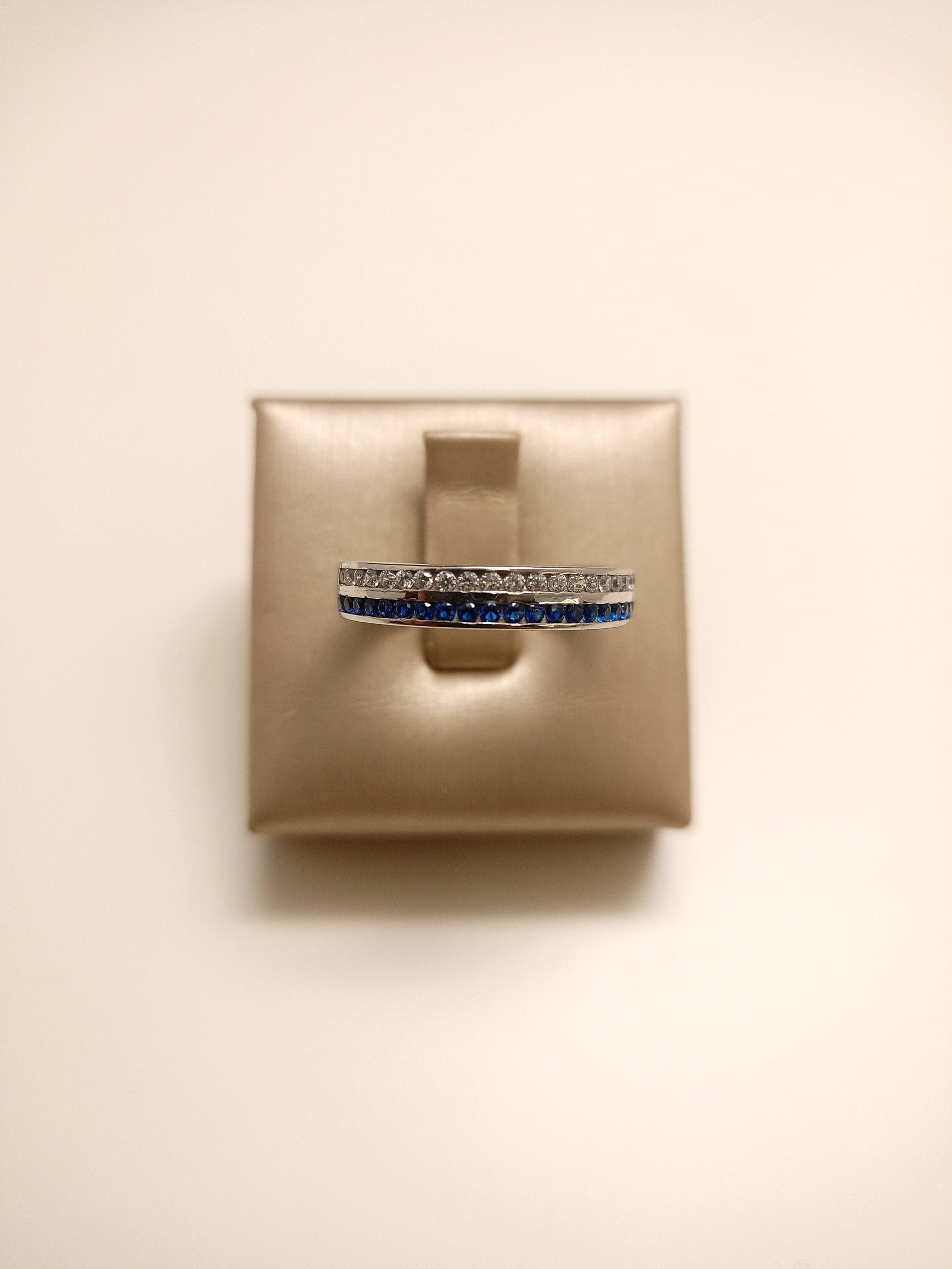 Anello Pietra Blu In Oro Bianco - immagine 2