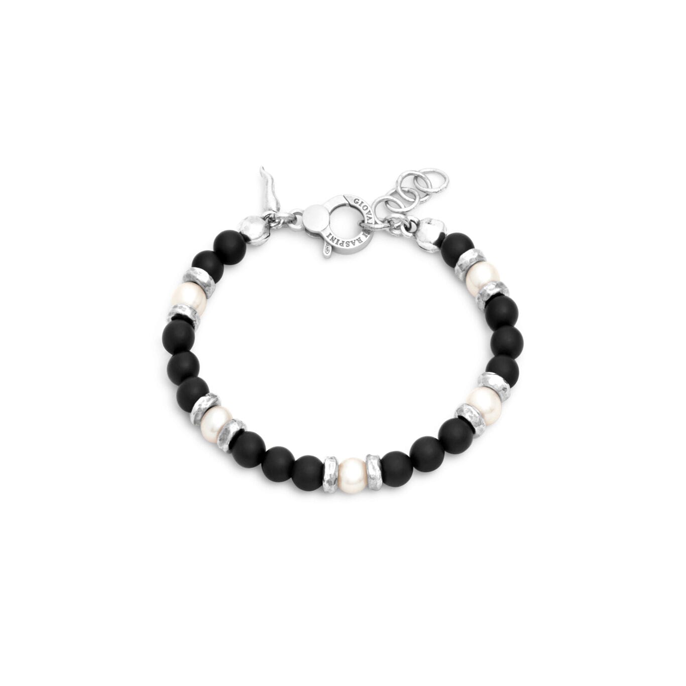 bracciale da uomo tango grafite e perle giovanni raspini 12404