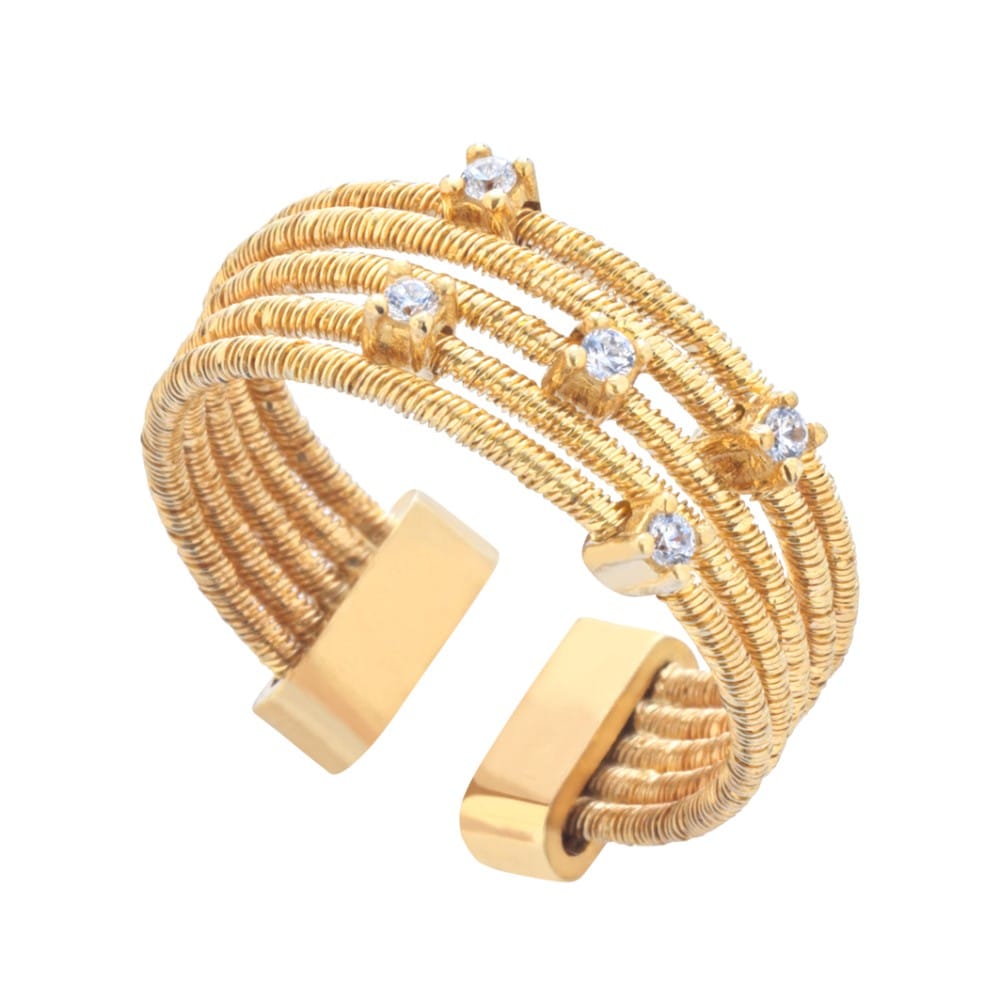 anello da donna multifilo mini zirconato twist marcello pane ANCE 018