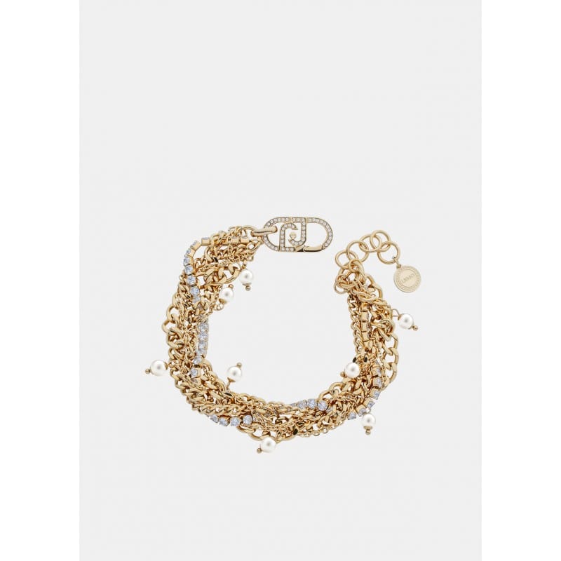 Bracciale Donna Liu Jo Lj3075 Multifilo Dorato Con Perle E Zirconi