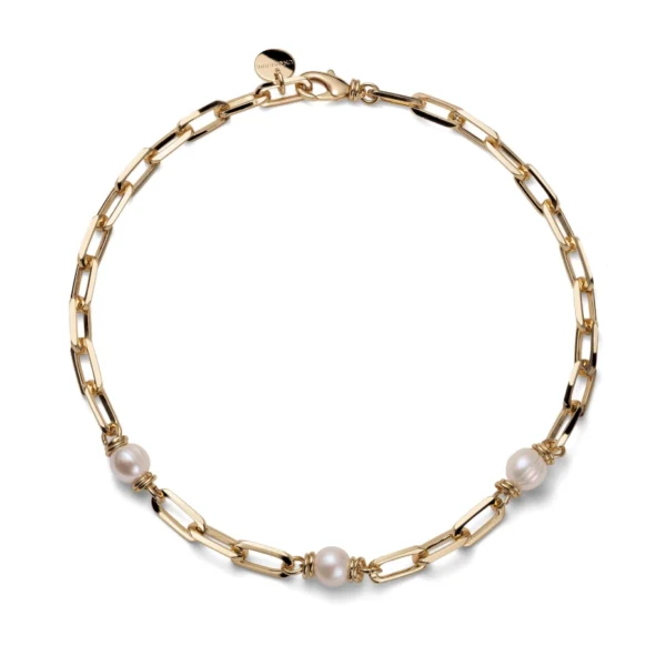 collana da donna catena dorata con perle 2919 unoaerre