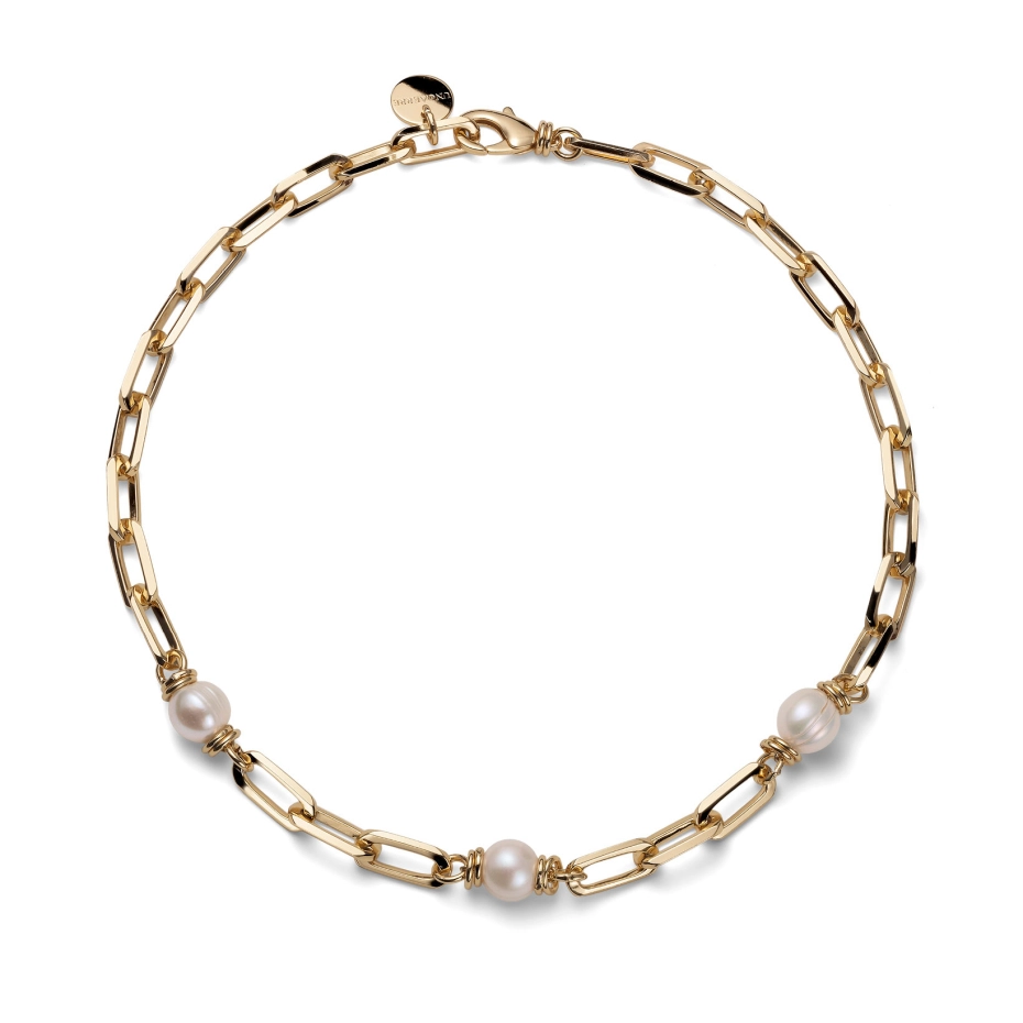 collana da donna catena dorata con perle 2919 unoaerre
