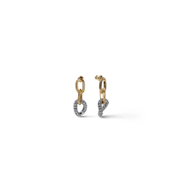 orecchini da donna catena bicolore con zirconi unoaerre 2927